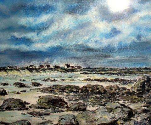 L'artiste Alain - Ciel orageux sur les côtes bretonnes
