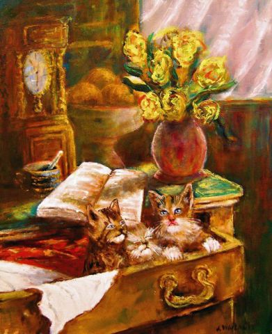 les chats - Peinture - ange