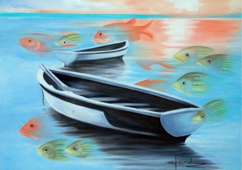 Le Coucher de Soleil - Peinture - Caroline HARDY