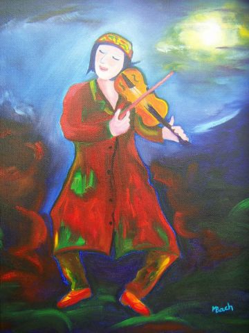 Le violoniste - Peinture - Martine Bach