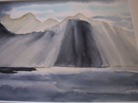 orage sur le L�man (Meillerie Haute Savoie - Peinture - MARYSE WENGER
