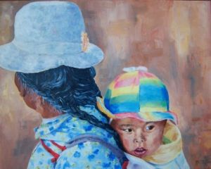 Voir le détail de cette oeuvre: Grand-mère et bébé Tibet