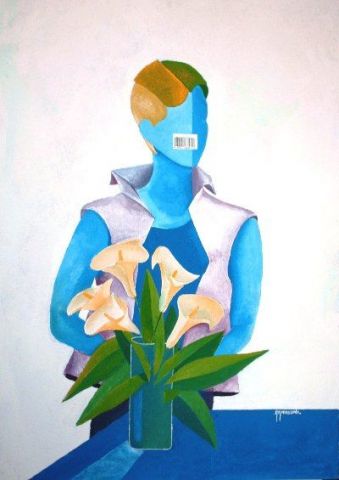 blue woman - Peinture - abdelali announi