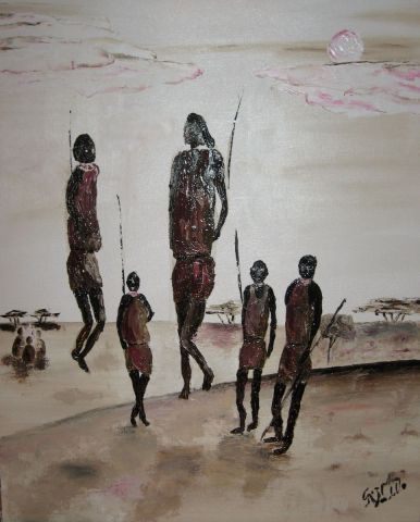Masai dance - Peinture - Giampietro NARDELLO