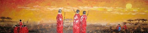 Paysage Masai - Peinture - Giampietro NARDELLO