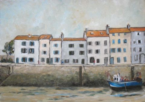 Mar�e basse � St Martin de R� - Peinture - georges DUVAL