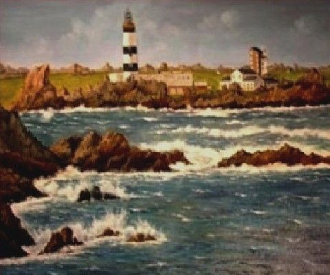 Phare de l'Ile d'Ouessant - Peinture - DARRIEUX