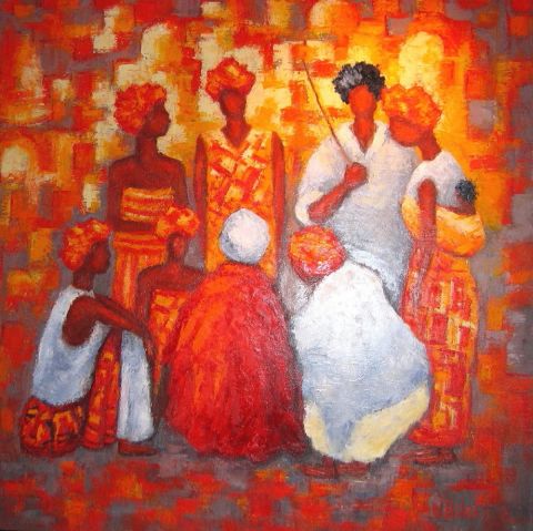 RENCONTRE AU SENEGAL - Peinture - NICOLE BILES