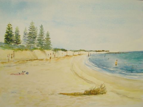 plage à Frimantle - Peinture - Kouniali