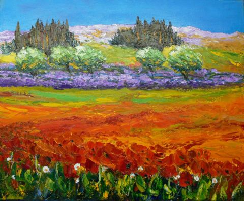 Provence rouge - Peinture - Raoul RIBOT