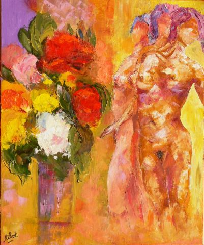 L'artiste Raoul RIBOT - Bouquet de femmes,bouquet de fleurs