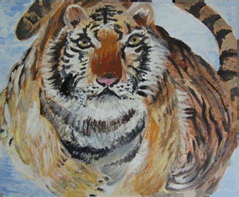 le tigre - Peinture - Amira