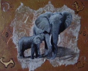 Voir cette oeuvre de Sabine Fighiera: les éléphants