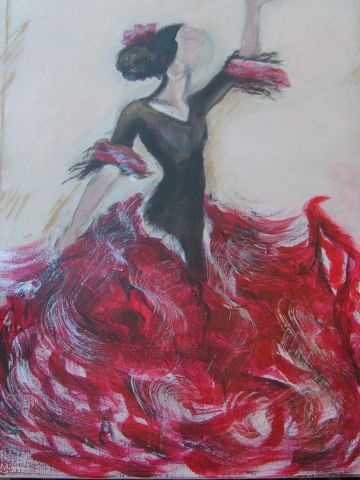 flamenco - Peinture - Nathalie Vala