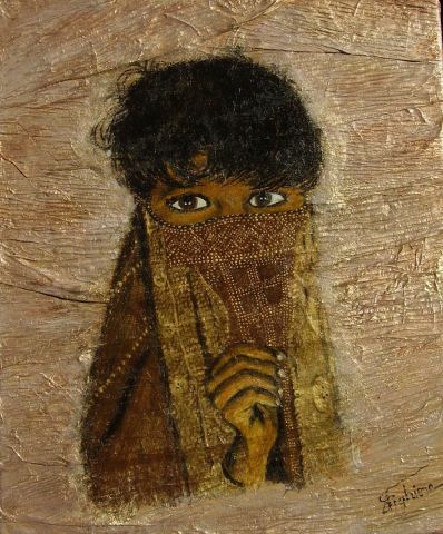 Jeune fille  Rashaïda  - Peinture - Sabine Fighiera