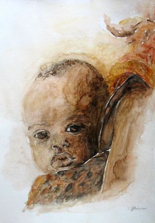 L'artiste chapska - bébé au dos