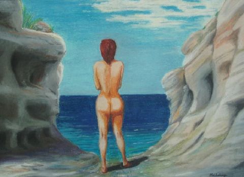 L'artiste Robert Sechehaye - Femme à midi dans les rochers