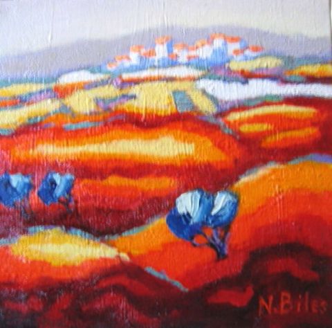 Village de provence - Peinture - NICOLE BILES
