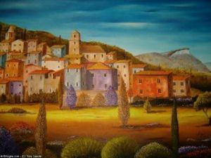 Voir le détail de cette oeuvre: paysage provencal inventé