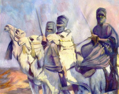 Les trois guerriers  - Peinture - ISSAM BENDAAS