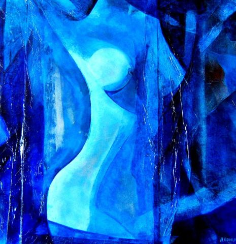 L'artiste ABOURDIN - lumière bleue