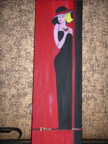 L'artiste Erika Moser - en rouge et noir