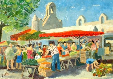  Petit marché du Lundi - Batz sur Mer - Peinture - cojac