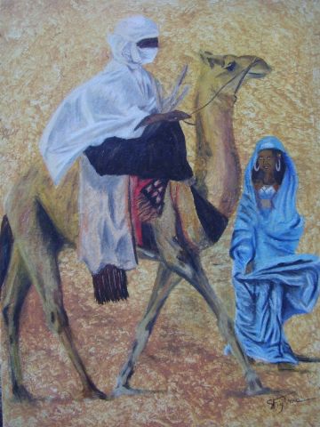 Les Touareg - Peinture - Sabine Fighiera