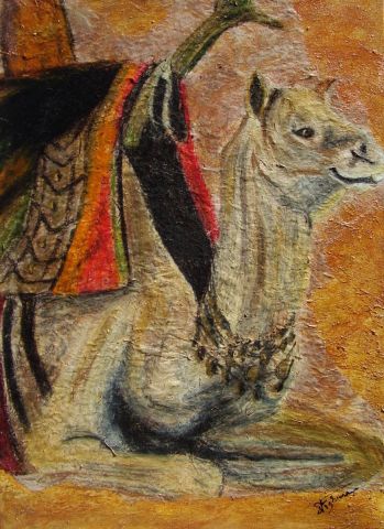 Dromadaire touareg - Peinture - Sabine Fighiera