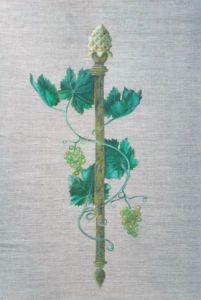 Peinture de NELL: Thyrse, pampre de vigne, raisin