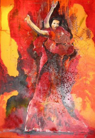 flamenco - Peinture - eri