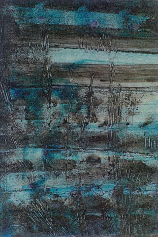 Marais bleu - Peinture - Patricia Raccah