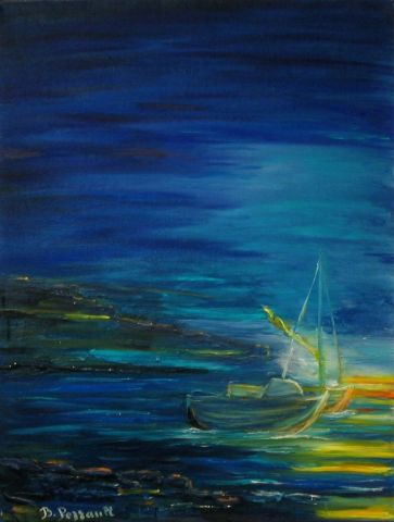Marine, Harmonie bleue - Peinture - Brigitte PERRAULT