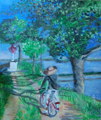 La Bicyclette - Peinture - Amira