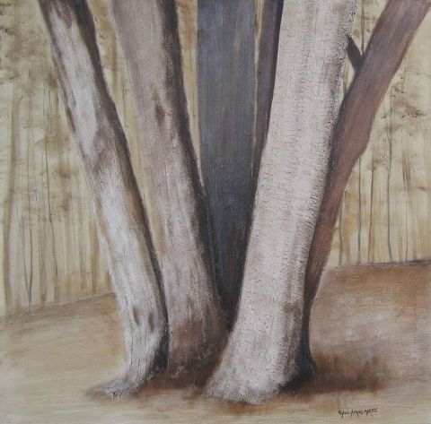 bouquet de troncs - Peinture - Sylvie AMANS MARTINI