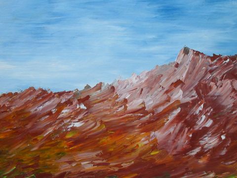montagne rouge - Peinture - Raymond Noble