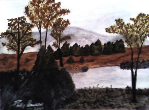 flambloyant paysage d'automne - Peinture - philbye