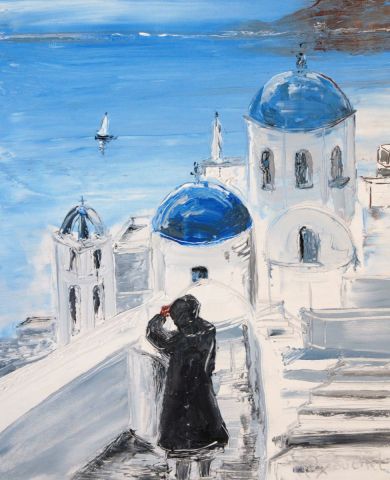 La veuve en Grèce - Peinture - Pierre BUCHEL