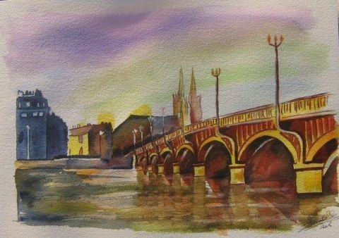 Le Pont de Bayonne - Peinture - Jackisa