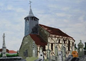 Voir cette oeuvre de Le Champenois: Église à pans de bois - Chatillon sur Broué (Marne)