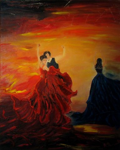 flamenco - Peinture - Brigitte PERRAULT