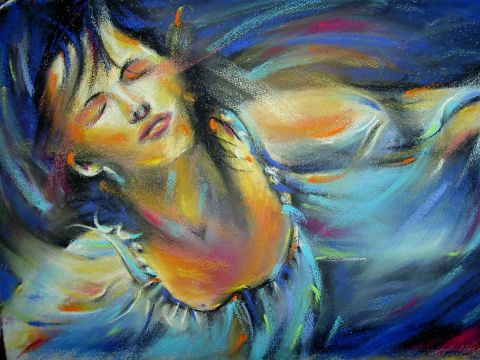 La femme bleue - Peinture - FREDERIQUE NALPAS