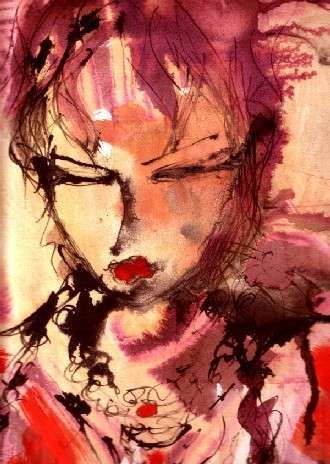 Femme en rouge - Peinture - pilarbamba