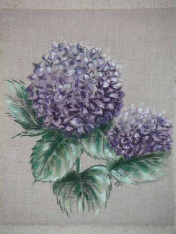 hortensias mauves  - Peinture - ETD