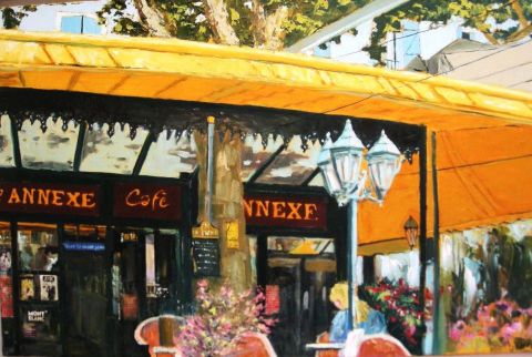 terrasse Vaison la Romaine - Peinture - Michael BAUDELLE