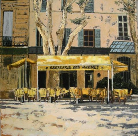 brasserie des Arènes - Peinture - Michael BAUDELLE
