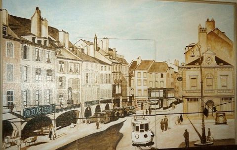 L'artiste Henri GODART - Place du marché de Thionville / 1920 