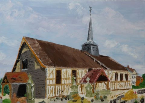 L'artiste Le Champenois - Église à pans de bois - Drosnay (Marne)