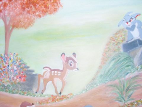bamby et son ami - Peinture - vivi