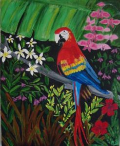 Voir cette oeuvre de marie therese bas: perroquet dans la forêt caledonienne